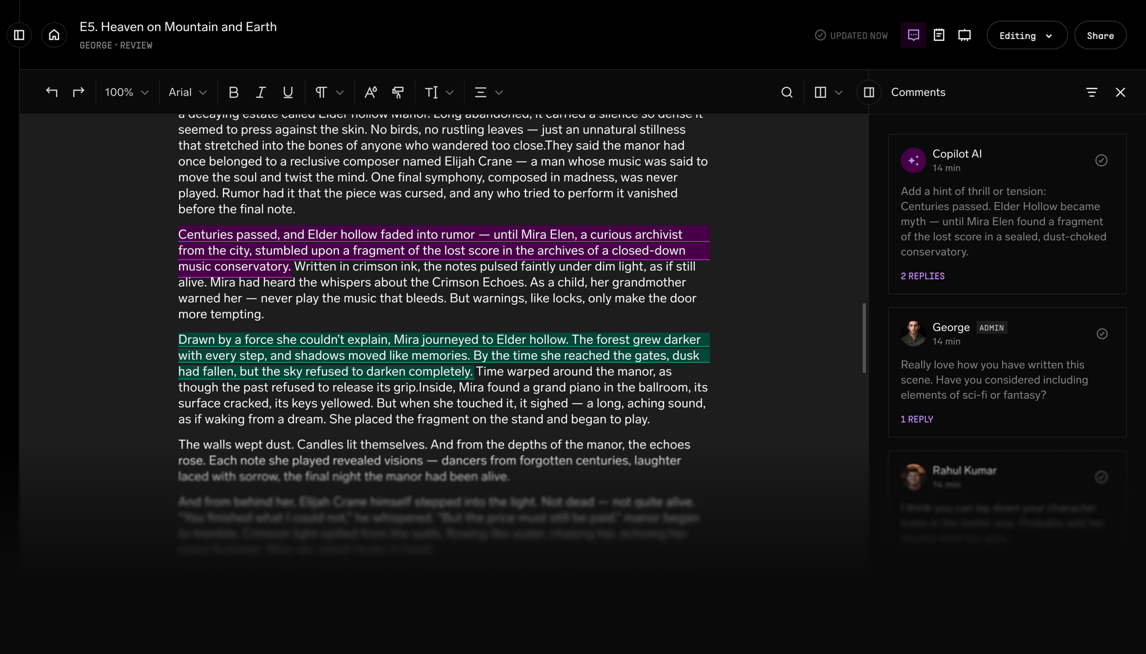 Editor preview